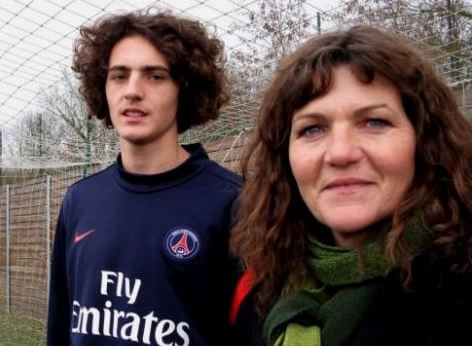 Adrien Rabiot with his mother.